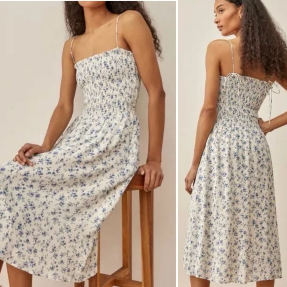 Reformation Sable Midi Dress in Figaro print, size Medium